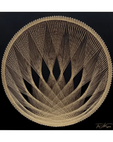 Golden Bloom String Art
